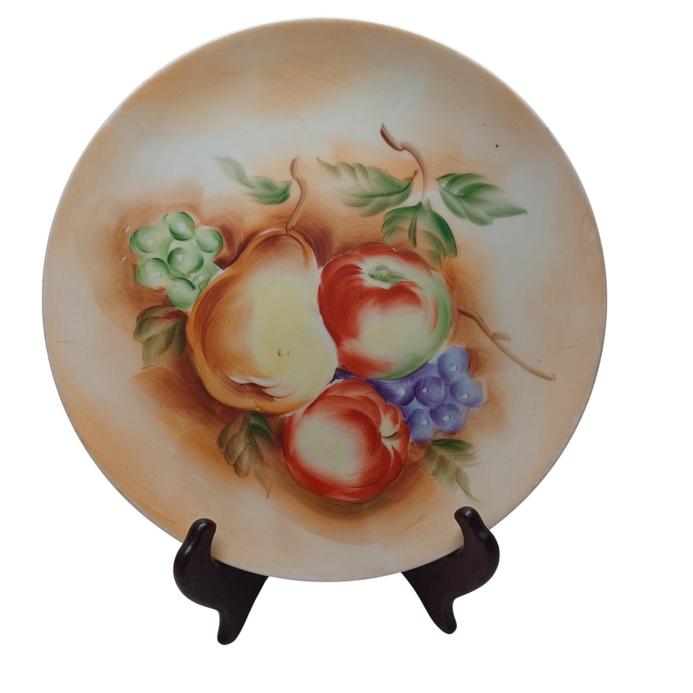 Lefton China Vintage Hand Painted Fruit Plate SL 5935 Japan Porcelain Decor